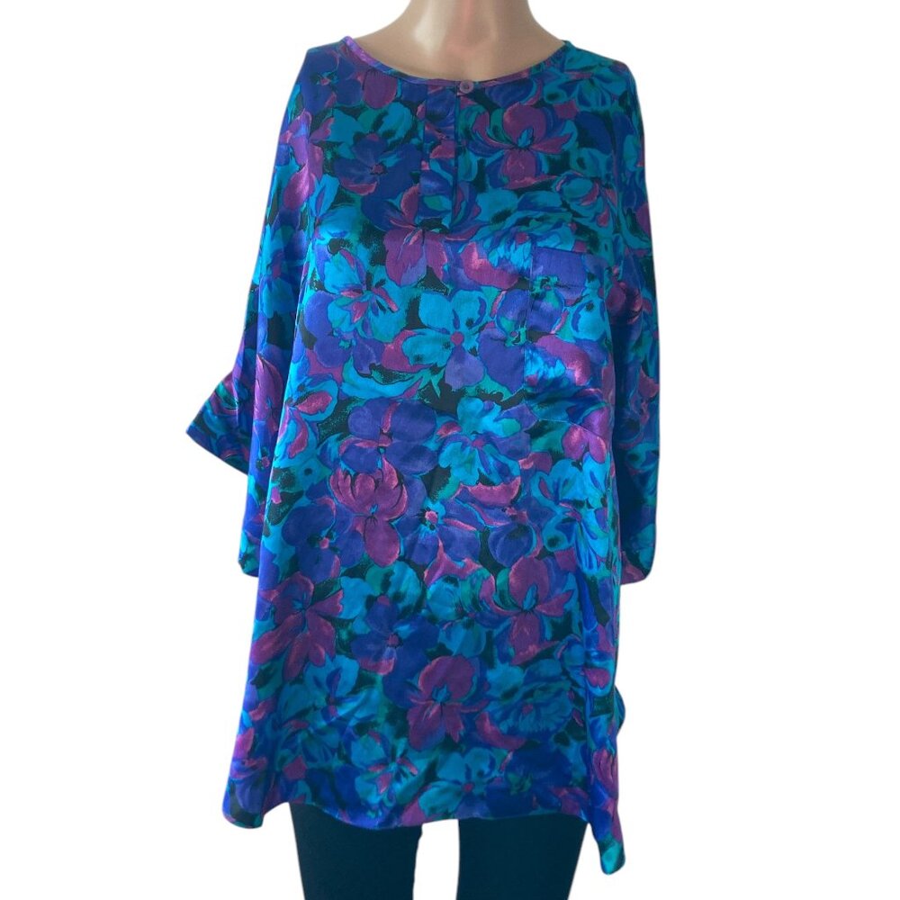 Jo Intimates Vintage Size M Floral Pajama Over-Sized Top